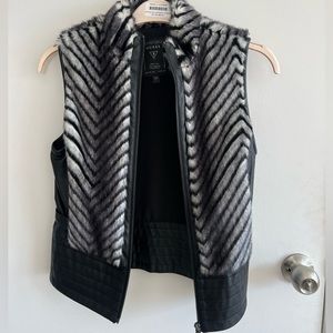 Guess Faux Fur & Faux Leather Vest - Small